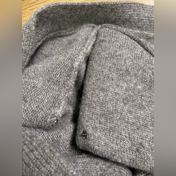 Reformation Hana Ribbed Cropped Cardigan Sweater 100% Cashmere Gray Size Small - Picture 13 of 15